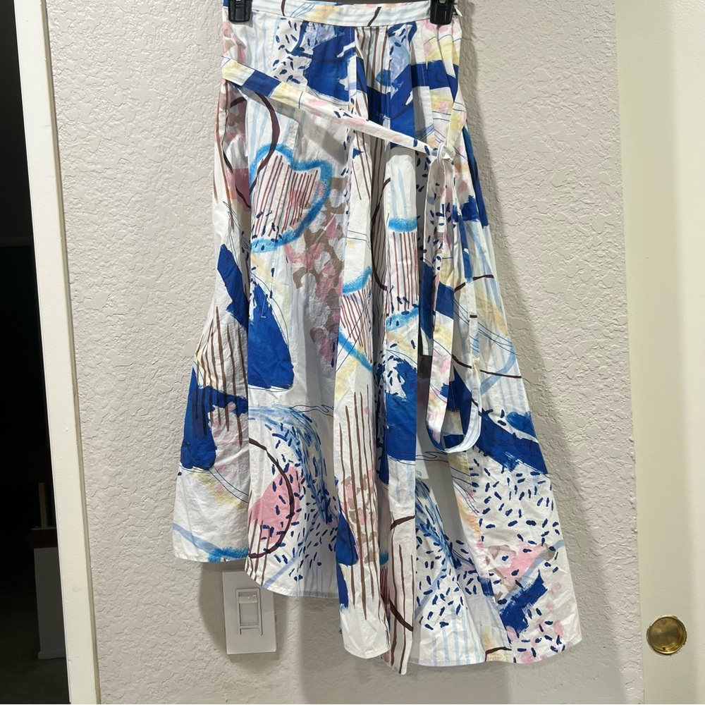 COS Midi Skirt Abstract Print Asymmetrical Artsy Unique Size 2 - Picture 4 of 11